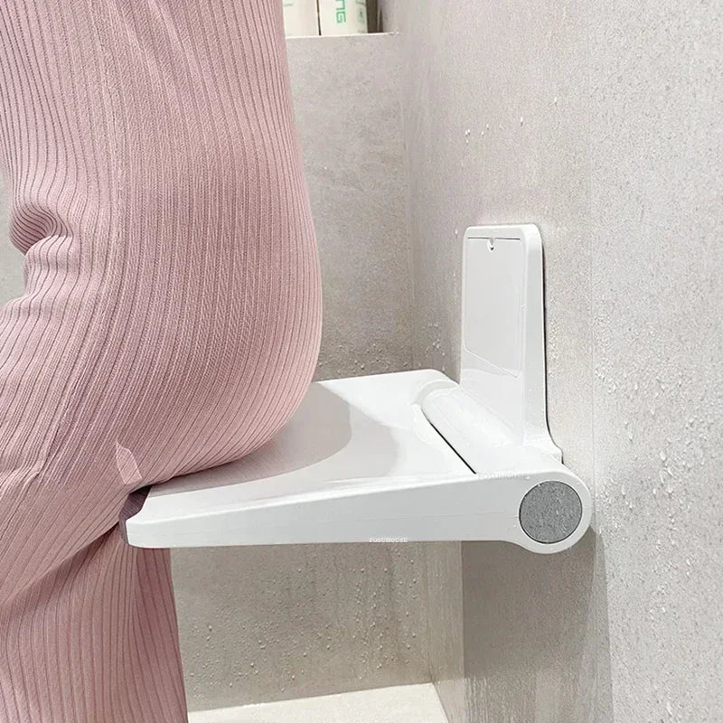 Creative Wall-mounted Bathroom Seats Shower Chair Luxury Toilet Barrier-free Bath Chair Home Folding Plastic Shoe Changing Stool
