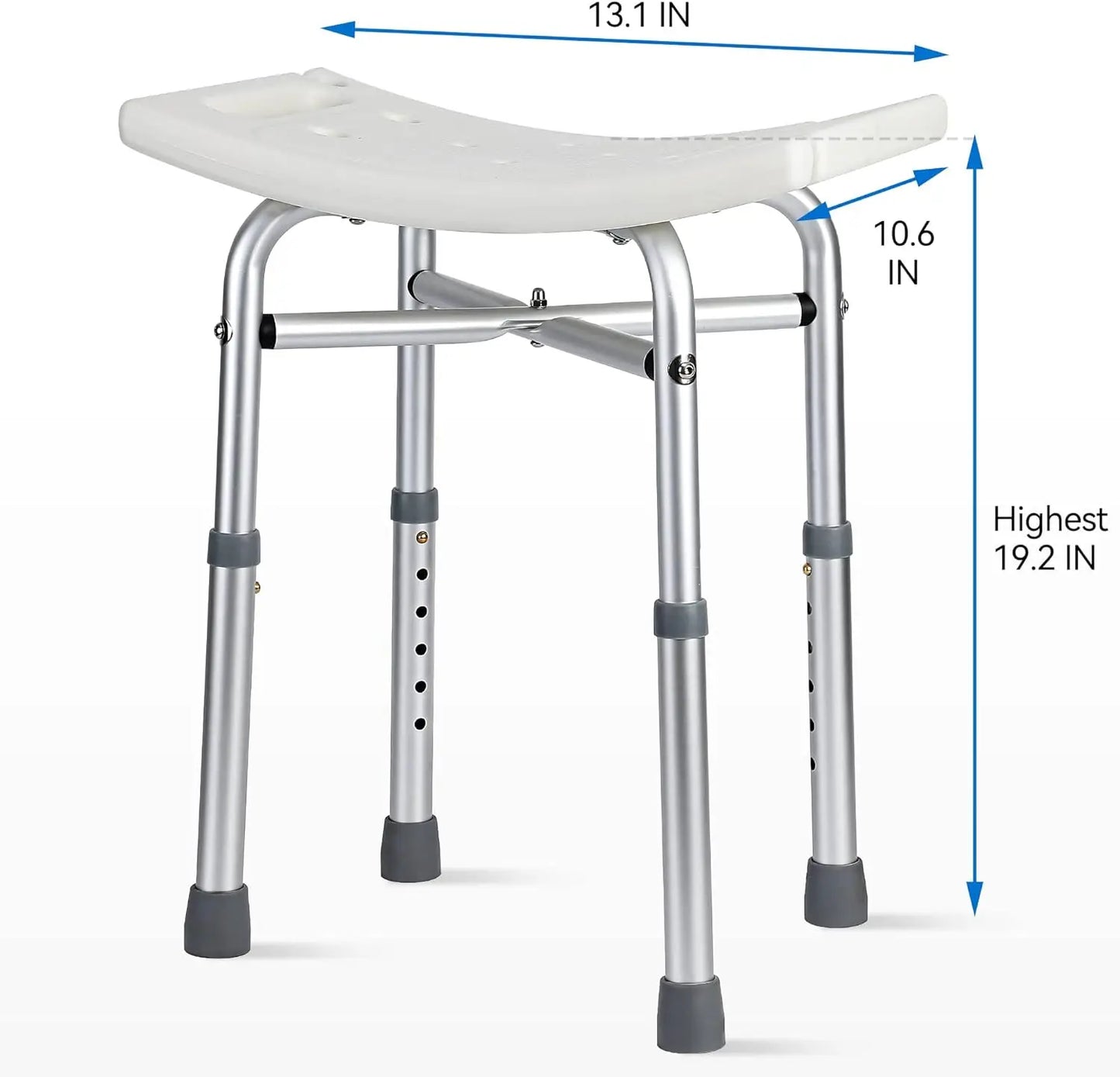 Shower Bench Shower Chair for Bathroom Bathtub with Adjustable Height X-Supports Legs, 350 lb Capacity Slip Resistant 