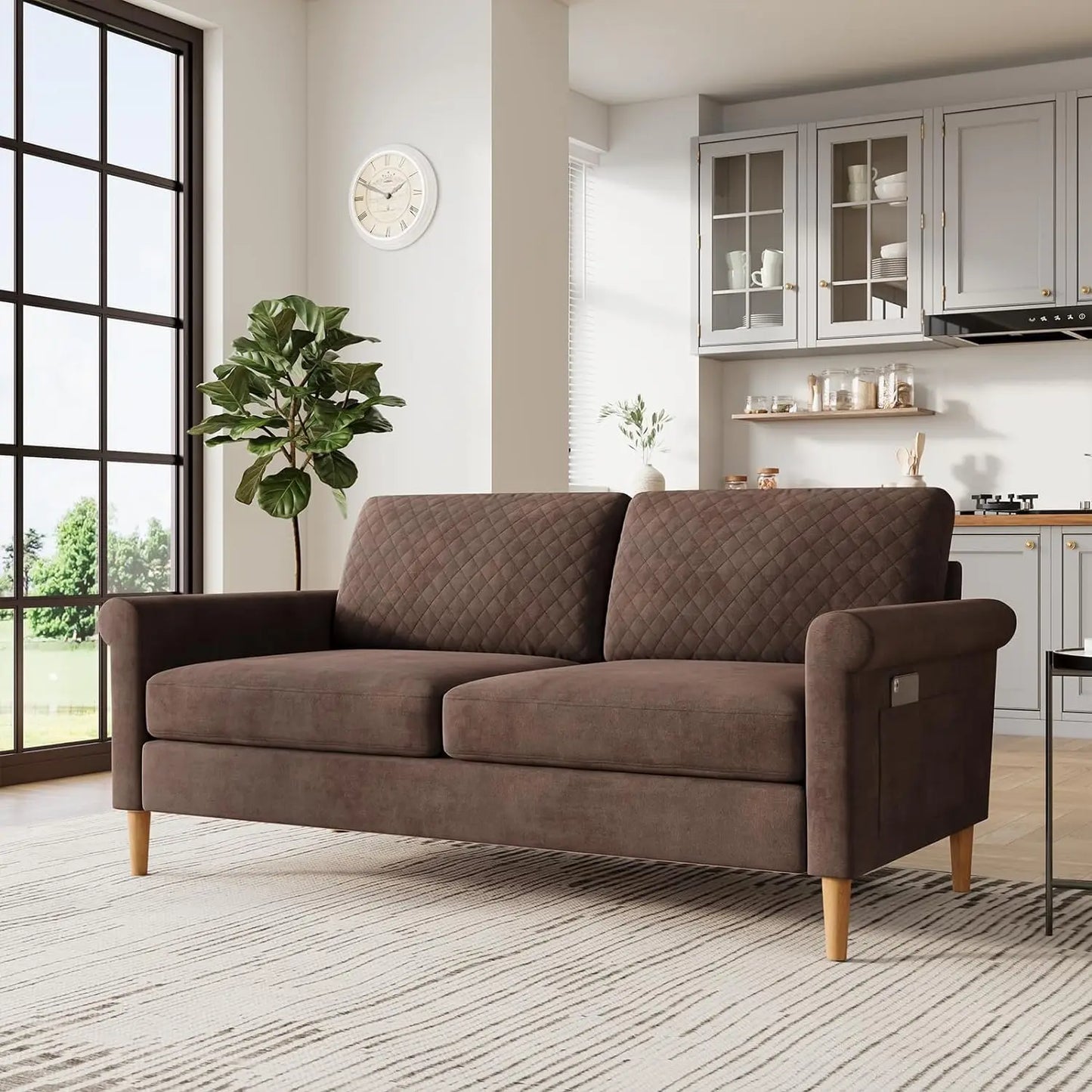 Vesgantti Mid Century Modern Loveseat Sofa For Living Room