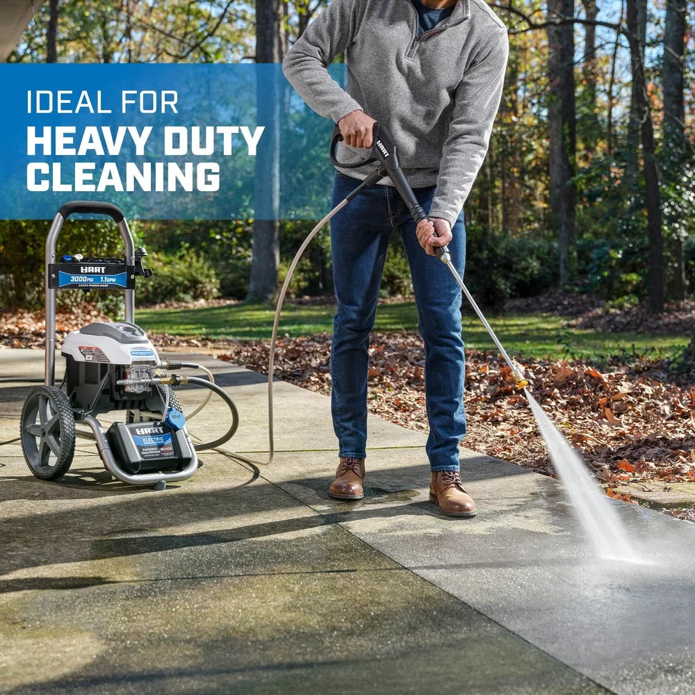 3000PSI Electric Pressure Washer Brushless Motor 1.1GPM 25ft Hose Quick Connect Nozzles On-board Storage Heavy Duty Cleaning