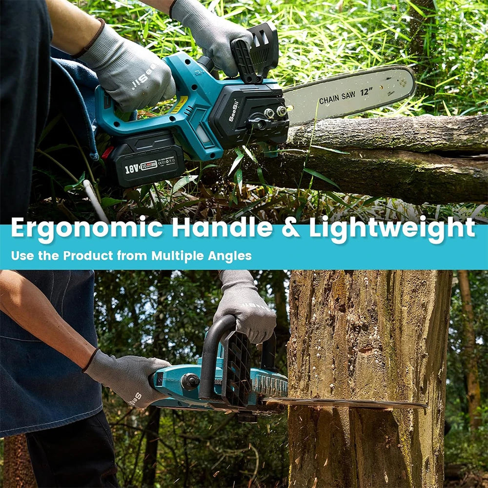 Cordless 12 Inch Brushless Chainsaw for Tree Cutting