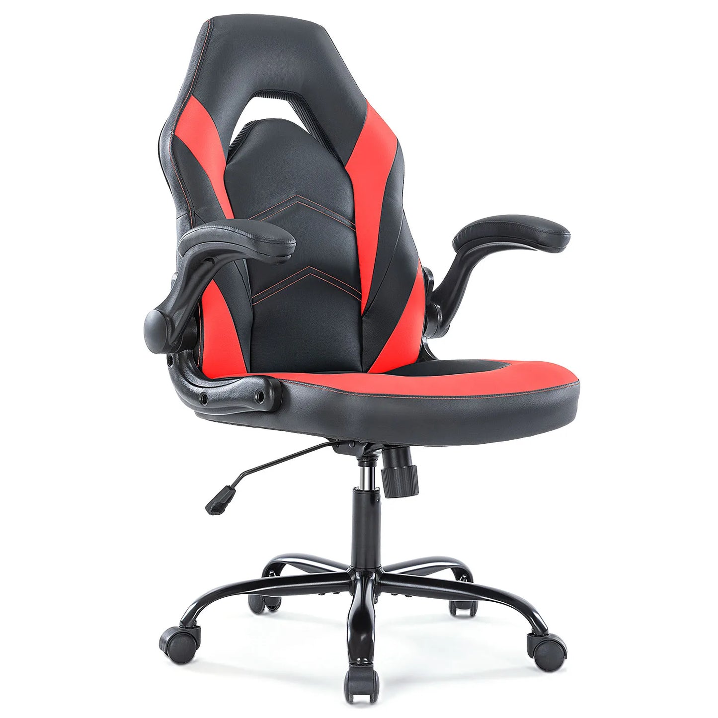 JHK Ergonomic Office Gaming Desk Chair Adjustable PU Leather Racing Chair with Flip-Up Armrests for Home and Office Use