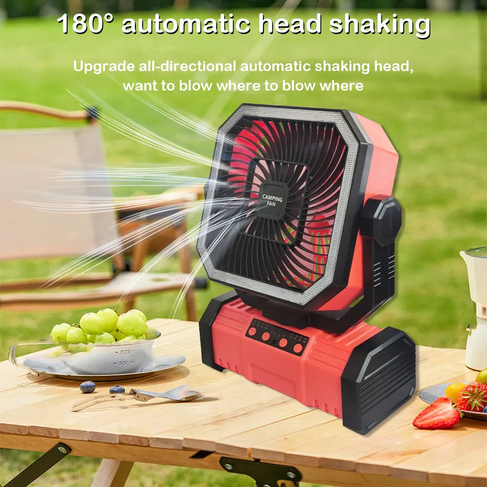 Camping Ceiling Fan 20000Mah Rechargeable Camping Circulator with Light and Remote Control Cool Air Circulation Camping Fan