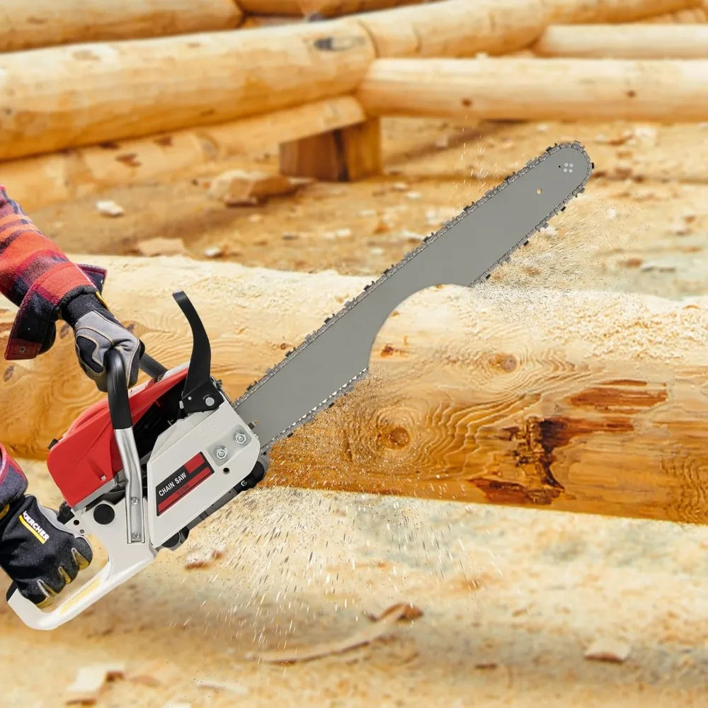 2-Stroke Petrol Chainsaw 52cc 7500rpm 22" Gas Handheld Powered Chain saws Gasoline Chainsaw for Chopping logs Cutting Trees
