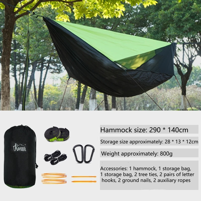 New Portable Camping Hammocks With Mosquito Net Awning Outdoor Garden Travel Sleeping Hanging Hammock Swing For Nature Hike