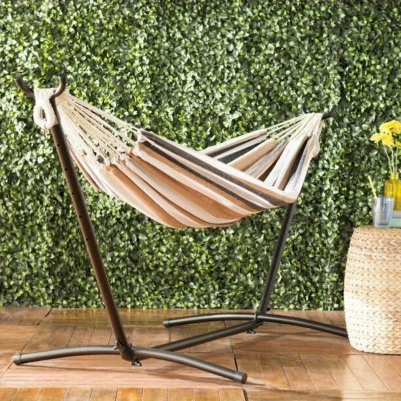 Portable Hammock Stand Included 450 LBS Capacity with Space Saving Carrying Case for Camping Garden Backyard Patio IndoorOutdoor