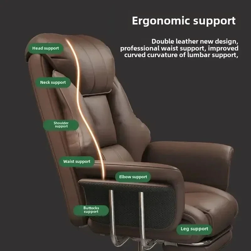 Luxury Ergonomic Office Chair Reclining With Footrest Comfort
