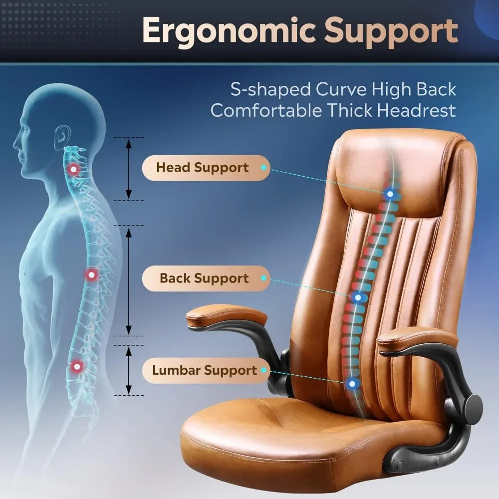 Ergonomic High Back Office Chair With Adjustable Armrests