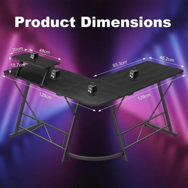 Gaming Furniture Gamer Desk,gaming Desk,L Shaped Gaming Desk Corner Computer Deskcomputer Desk Thick Tables & Desks,black Comput