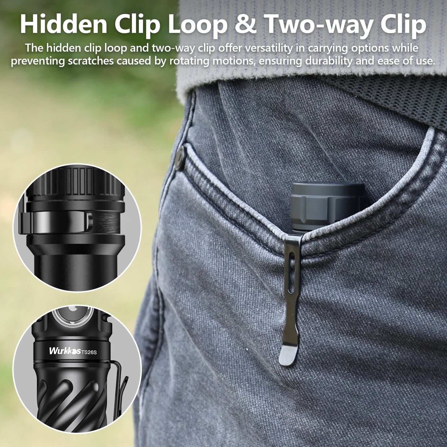 Wurkkos TS26S Rechargeable 21700 Flashlight 3100LM IPX8 Power Bank