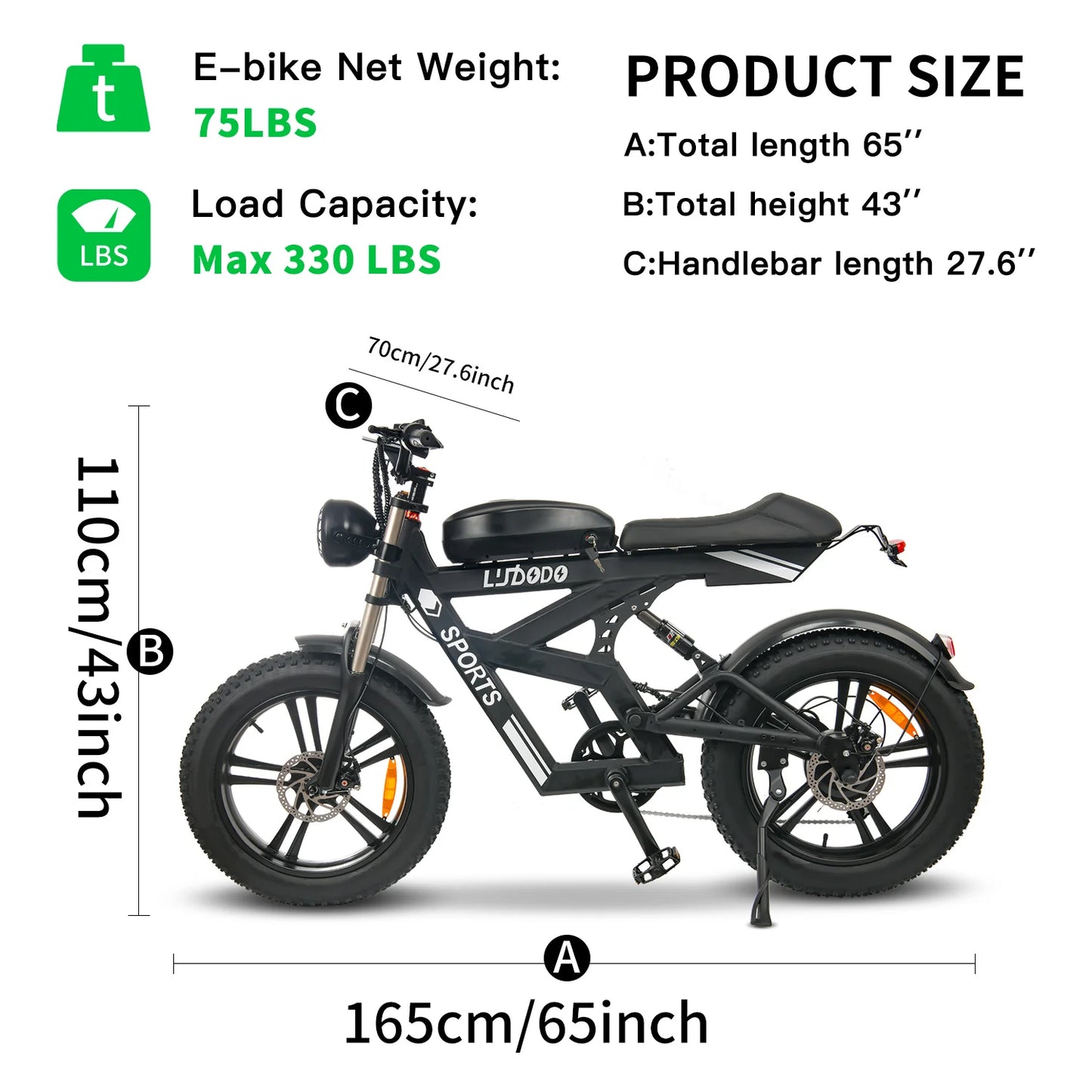 Max Speed AK2 Electric Fat Tire Bike 750W48V HighPerf