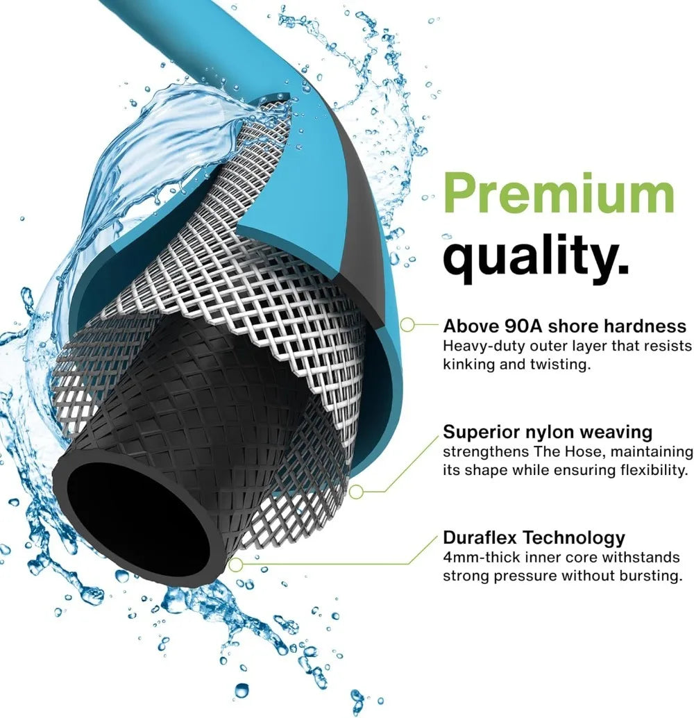 All-In-One Watering Kit - Heavy Duty 1" 100 Ft Garden Hose, Kink Resistant Garden Hoses, Commercial Grade Water Hoses, 650 PSI