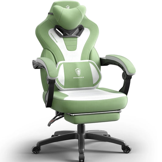 Dowinx Fabric Gaming Chair with Footrest Big and Tall Design for Heavy People Computer PC Gamer Chair for Adults