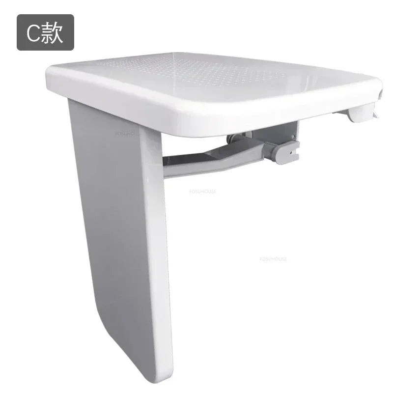 Creative Wall-mounted Bathroom Seats Shower Chair Luxury Toilet Barrier-free Bath Chair Home Folding Plastic Shoe Changing Stool