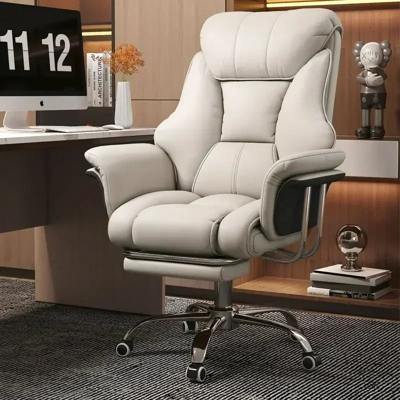 Luxury Ergonomic Office Chair Reclining With Footrest Comfort