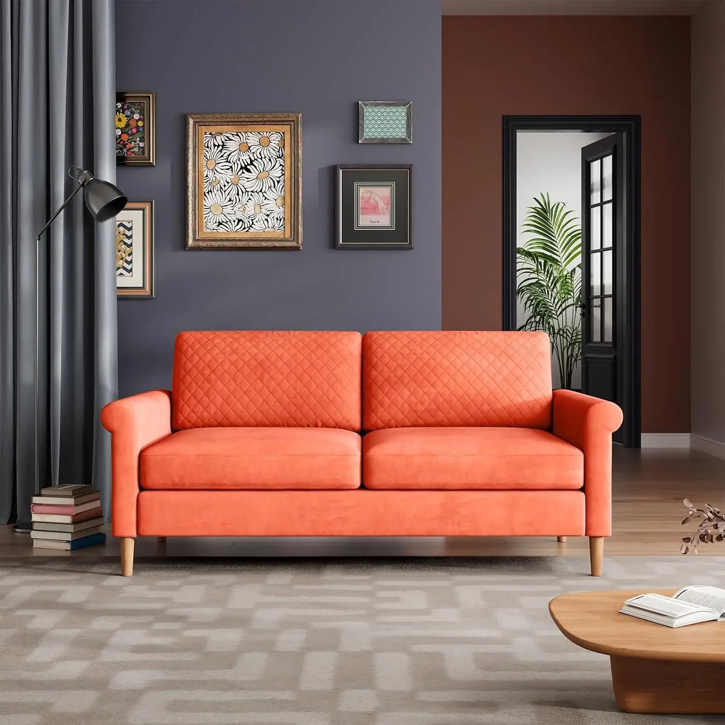 Vesgantti Mid Century Modern Loveseat Sofa For Living Room