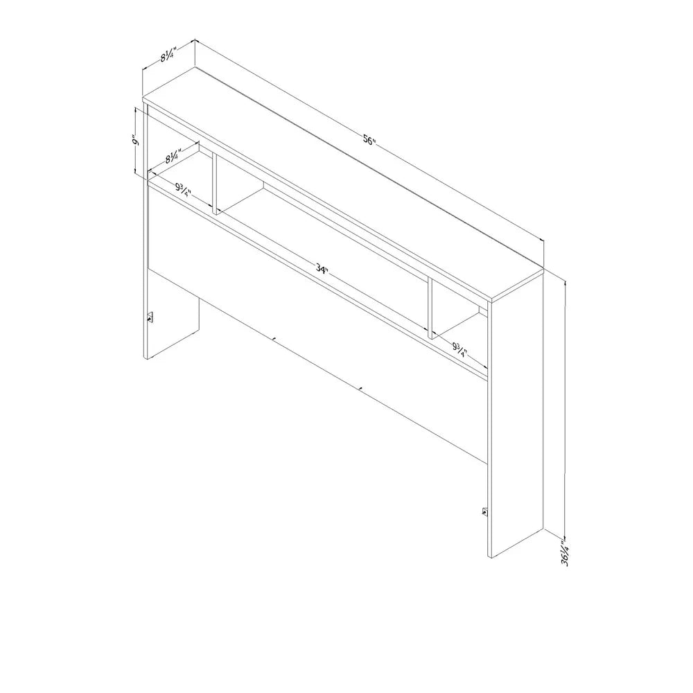 Contemporary Full Headboard Bed Frame with Bookcase Storage Compartments Ideal for Organizing Electronics