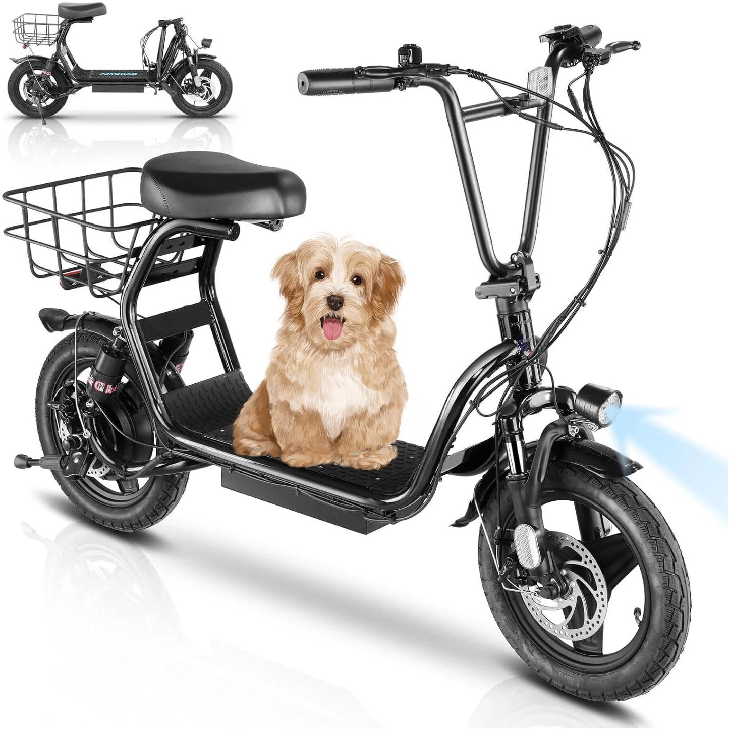 CAROMA 500W Electric Scooter With Seat And Folding Model