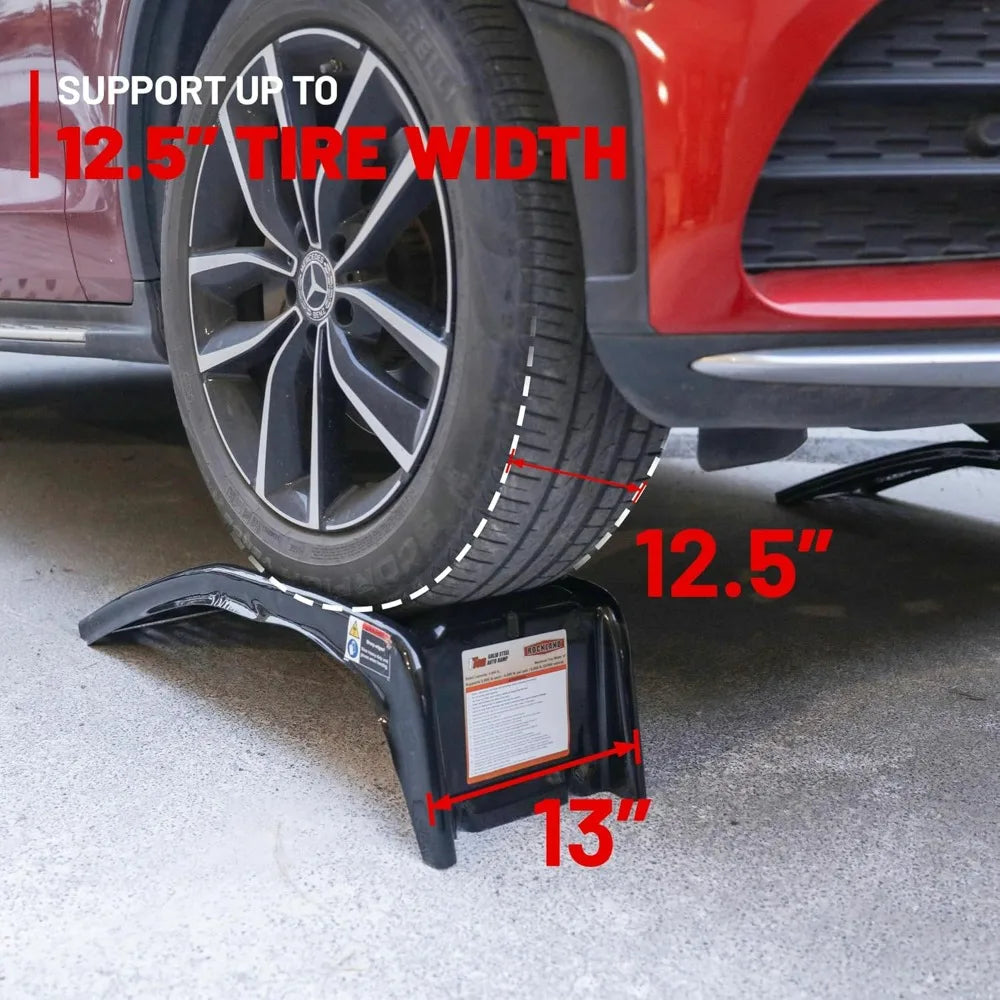 XMSJ Solid Steel Four Ton Car Ramp Set Heavy Duty Ramps