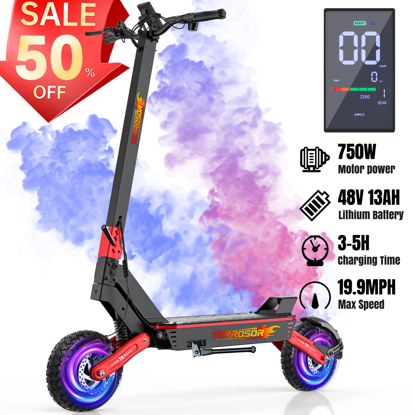 Lelekuaic Electric Scooter GT06 40km Range Braking Pro