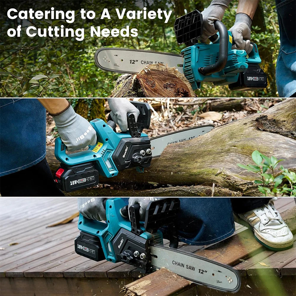 Cordless 12 Inch Brushless Chainsaw for Tree Cutting