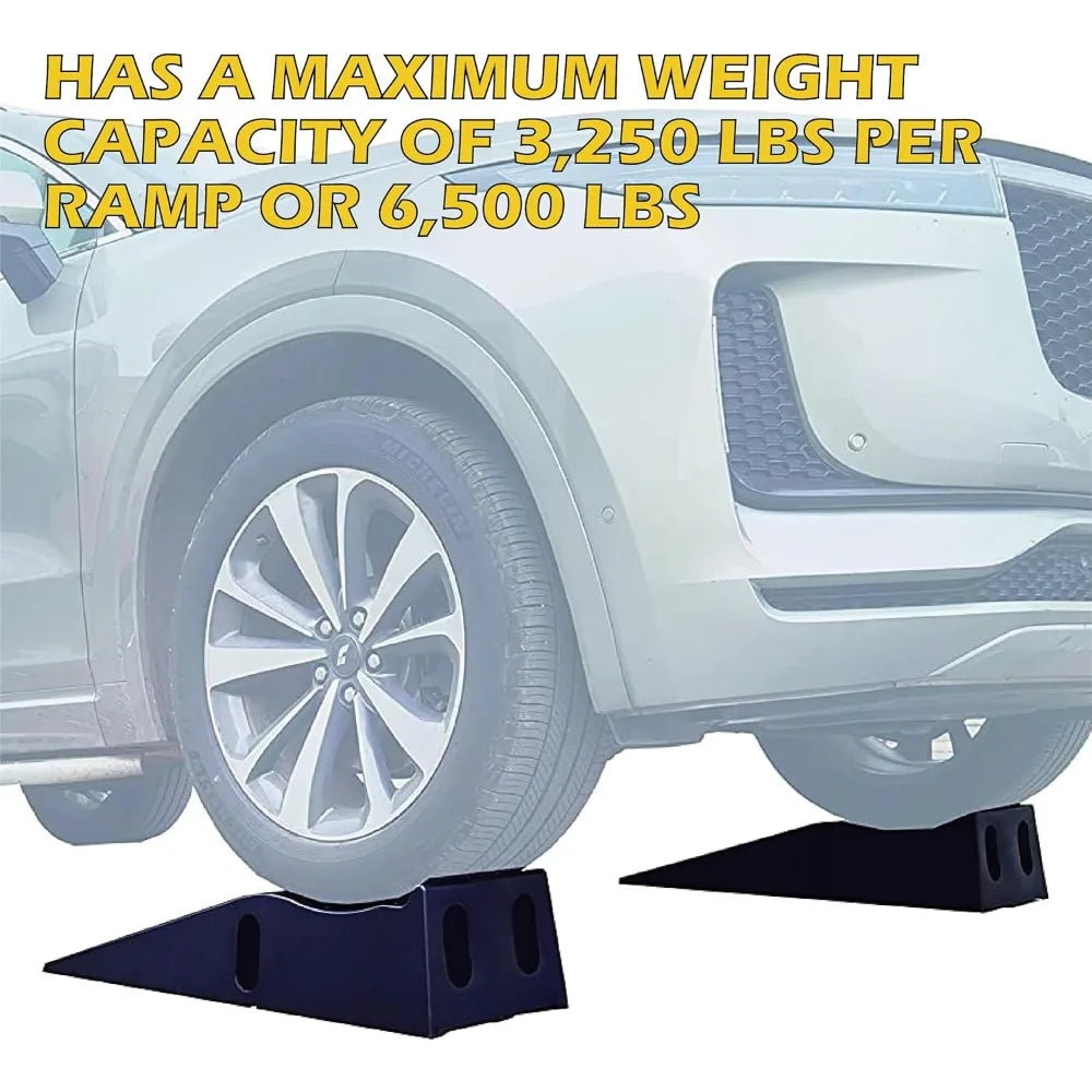 2 Pack Heavy Duty Lift Car Ramps 13000 Lb GVW Deep Grooved