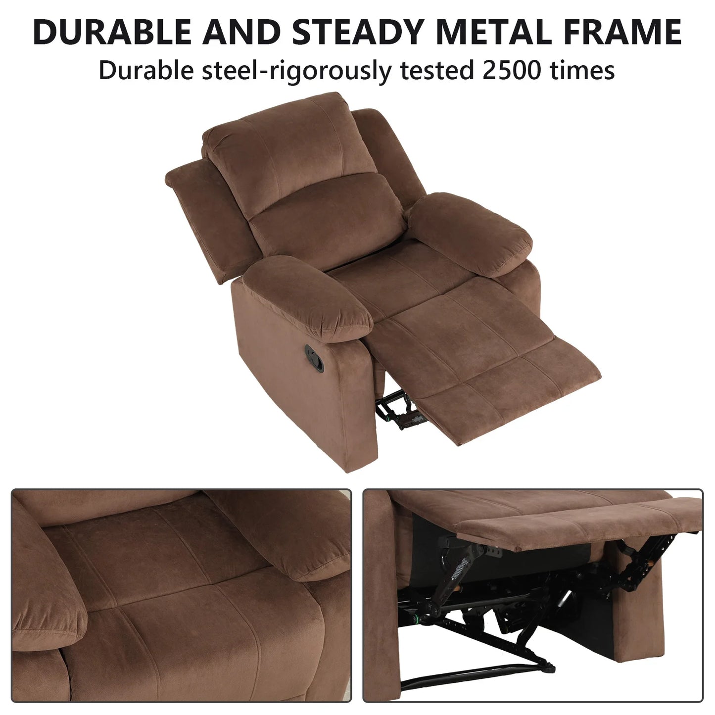 Fabric Comfort Upholstered Manual Recliner