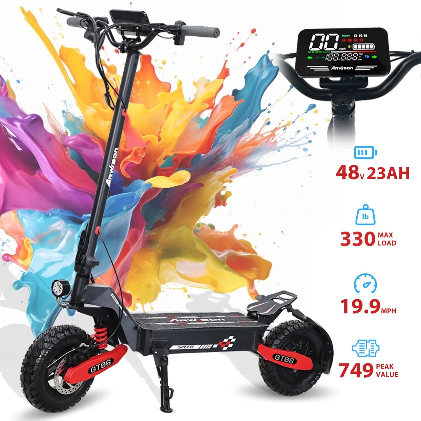 Lelekuaic Electric Scooter GT06 40km Range Braking Pro