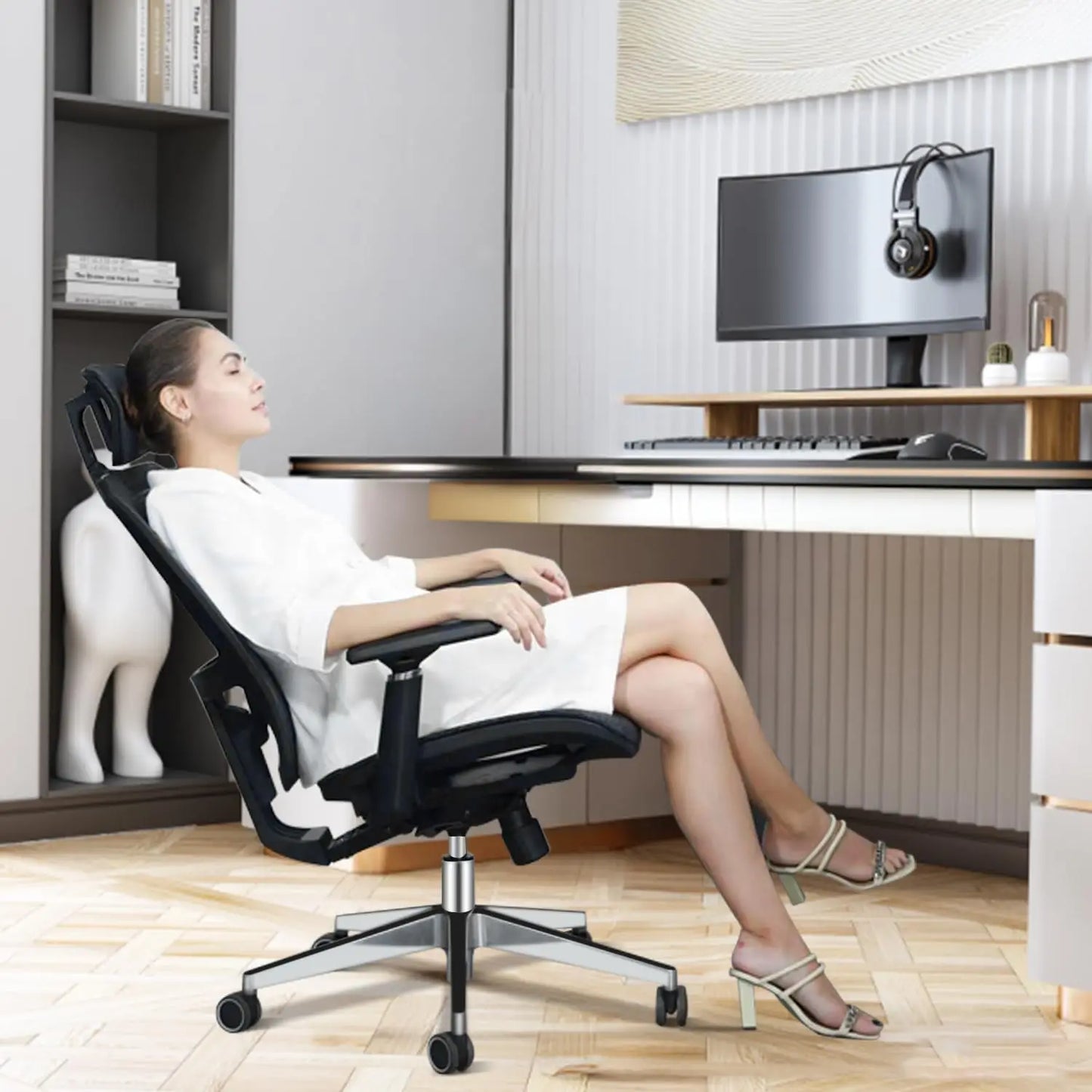 Ergonomics Mesh Lumbar Support Office Chair Tilt High Back