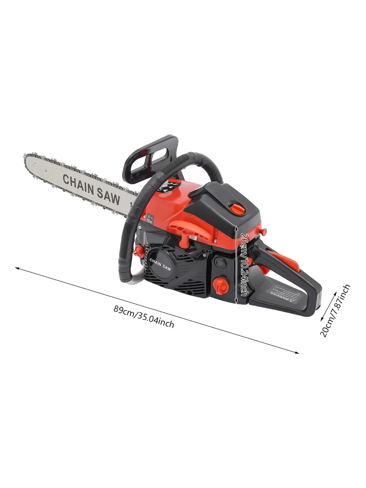 18 inch Chainsaw Gas Powered 2-Stroke 58CC 4.4HP Handheld Cordless Gasoline Chain Saws for Trees Wood Forest Cutting