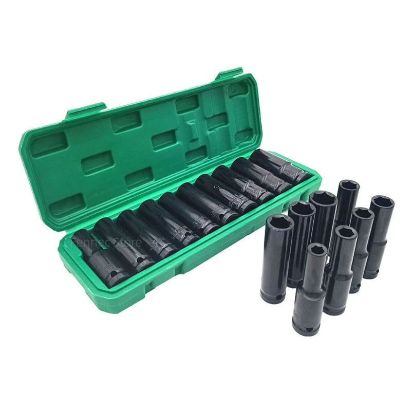 10pcs 1/2-Inch Drive Deep Impact Socket Set for Repair Tools