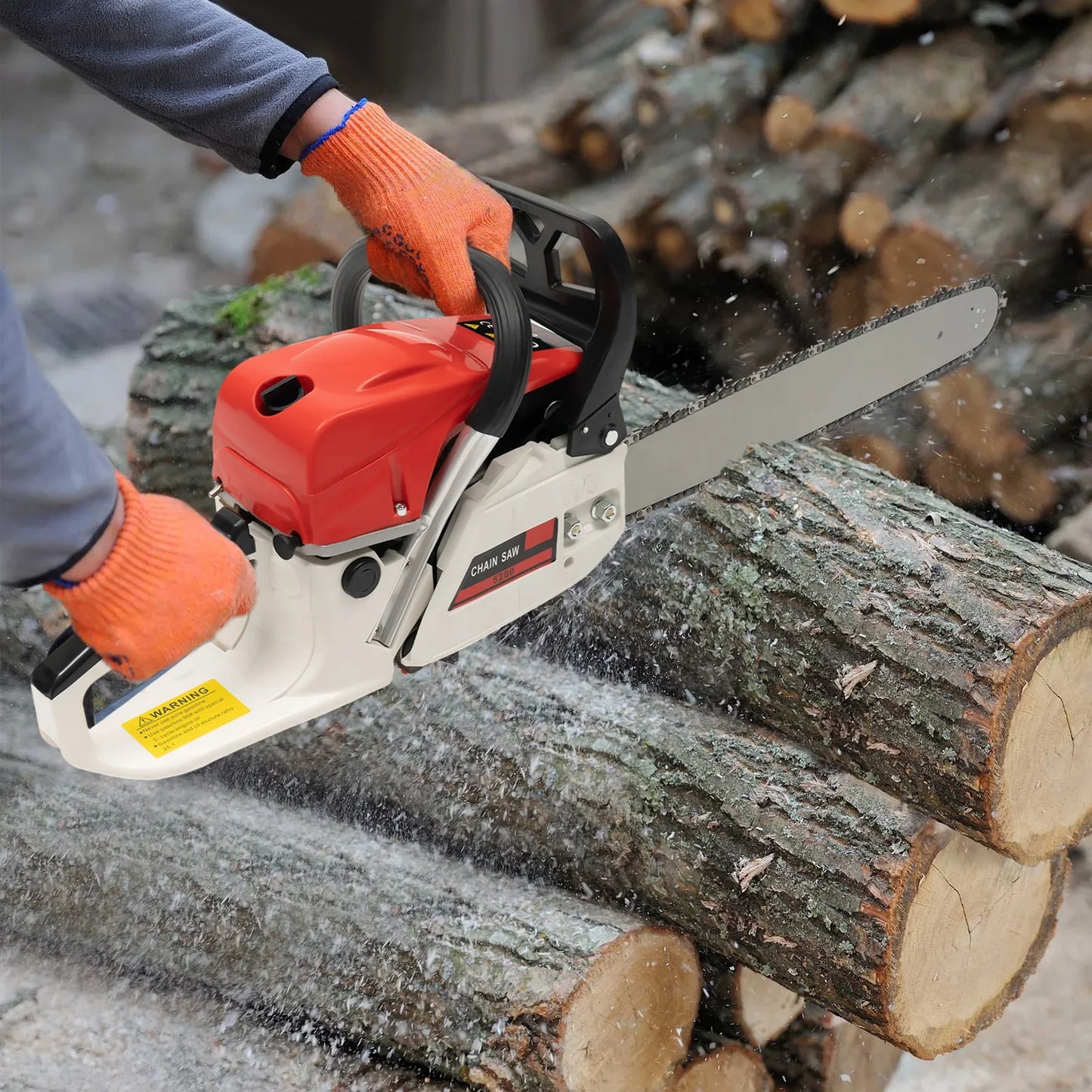 20 Inches 52CC Gasoline Chain Saw Gas-Powered Cordless Chainsaw for Cutting Wood Garden Tools