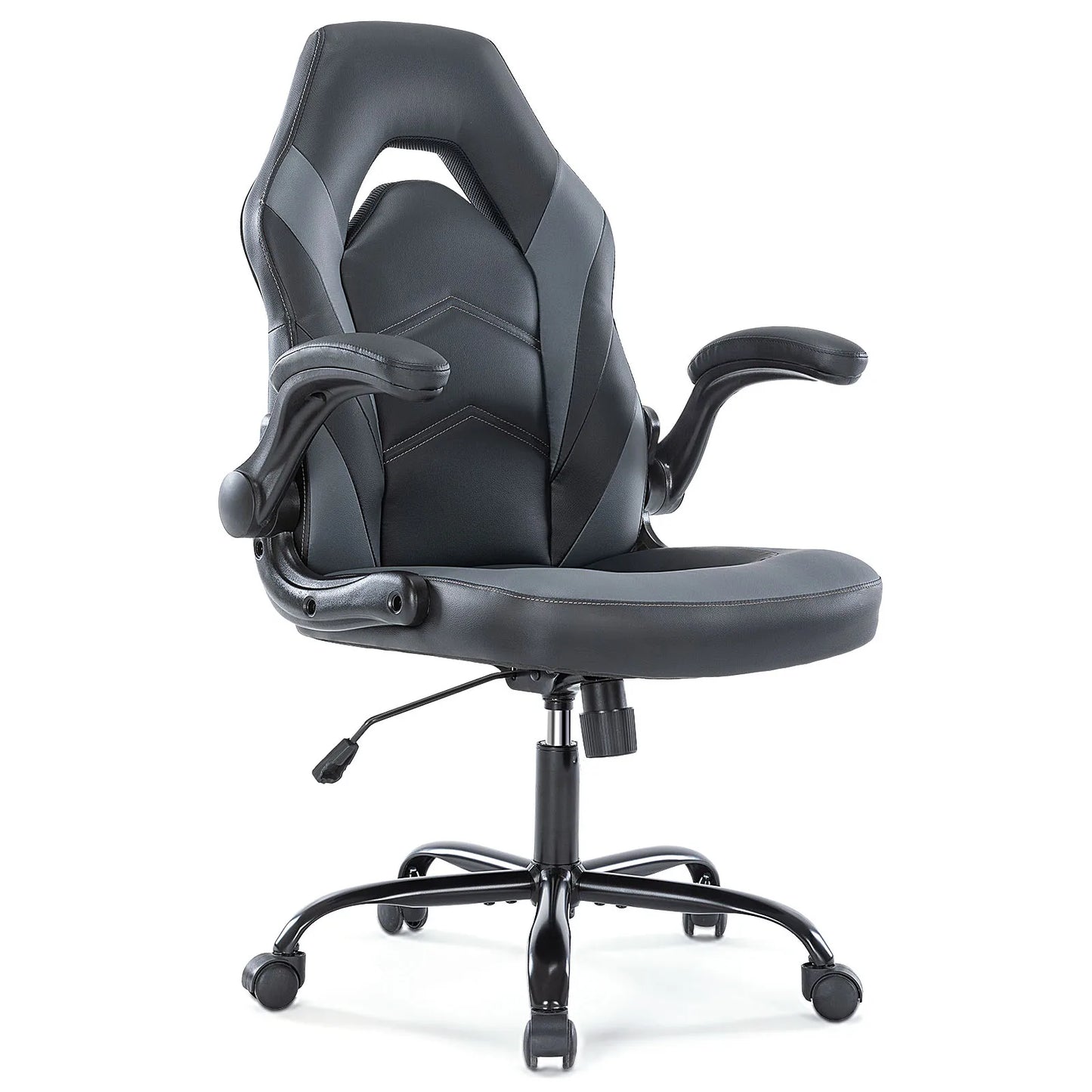 JHK Ergonomic Office Gaming Desk Chair Adjustable PU Leather Racing Chair with Flip-Up Armrests for Home and Office Use