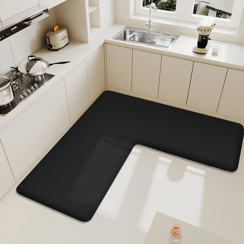 L-shaped kitchen large size absorbent carpet thick sponge soft oil absorption non-slip mat dirt-resistant foot mat