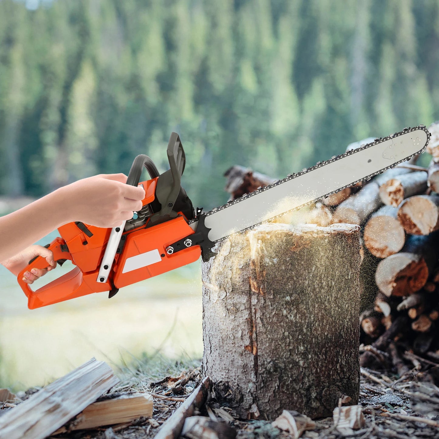 Gas Chainsaw 65cc 71.8cc 3.4KW 3.9KW Engine Perfect for Heavy Duty Tasks