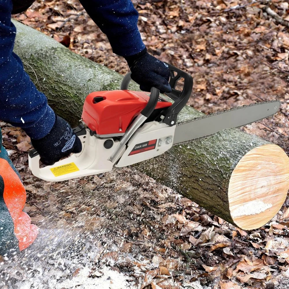 2-Stroke Petrol Chainsaw 52cc 7500rpm 22" Gas Handheld Powered Chain saws Gasoline Chainsaw for Chopping logs Cutting Trees