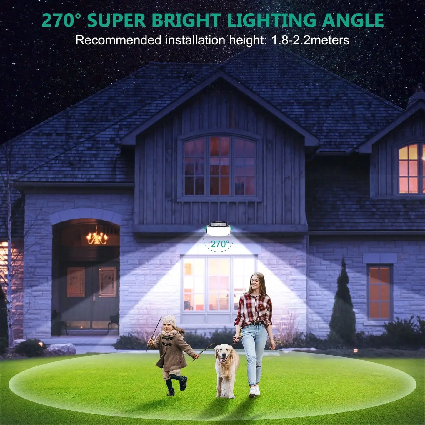 SZRSTH Solar Lights Outdoor Motion Sensor 8 Pack 252 LED