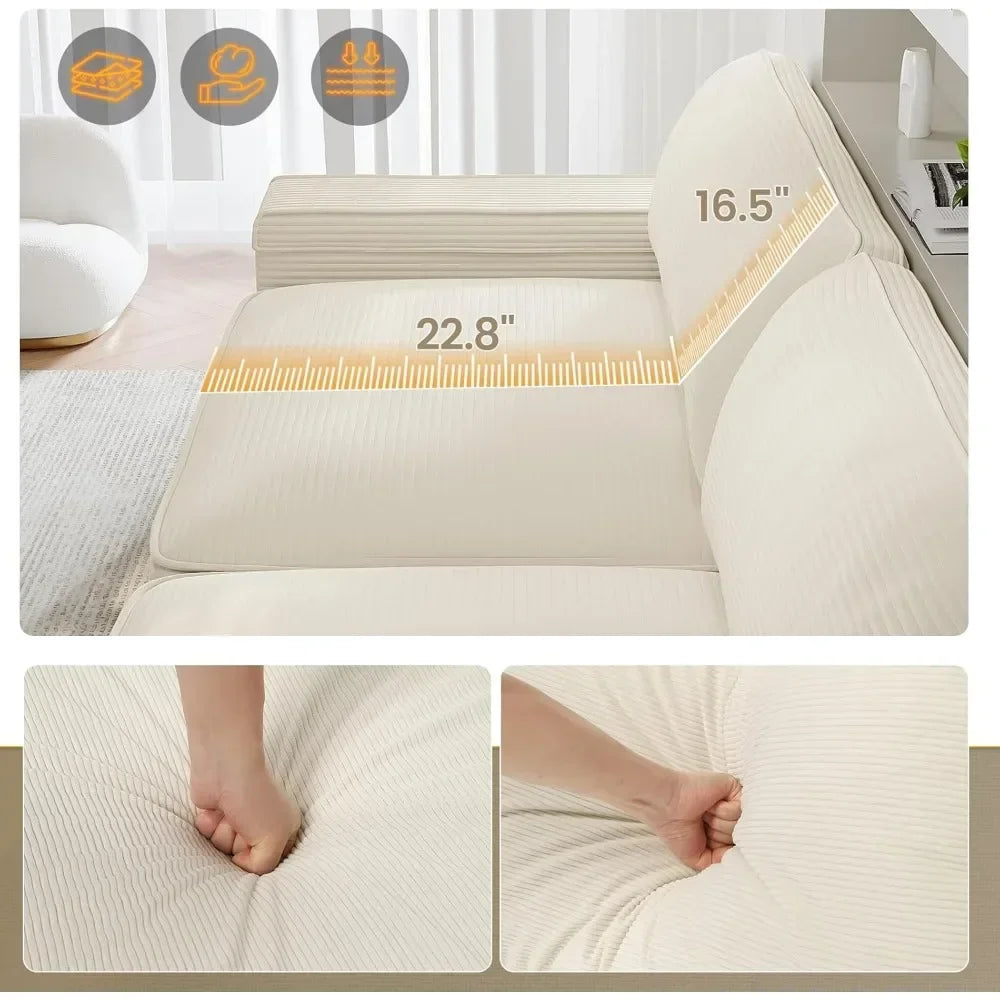 Modern Oversized Sofa with Storage and USB