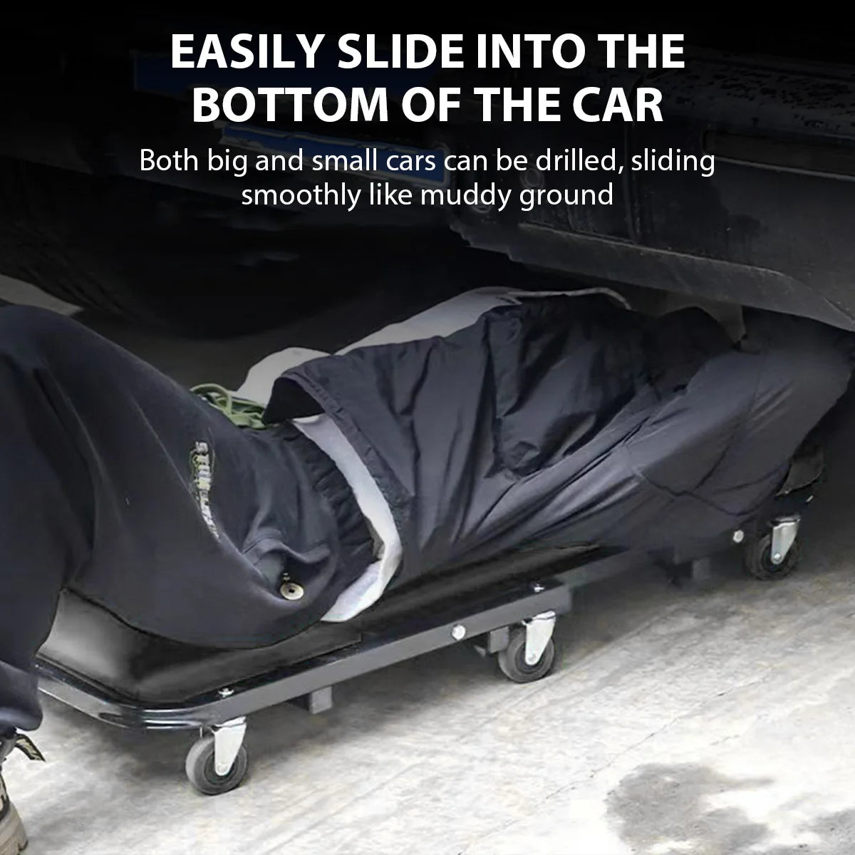 Folding Car Repair Stool Auto Maintenance Work Bench Chair with Wheels Roller Creeper Seat