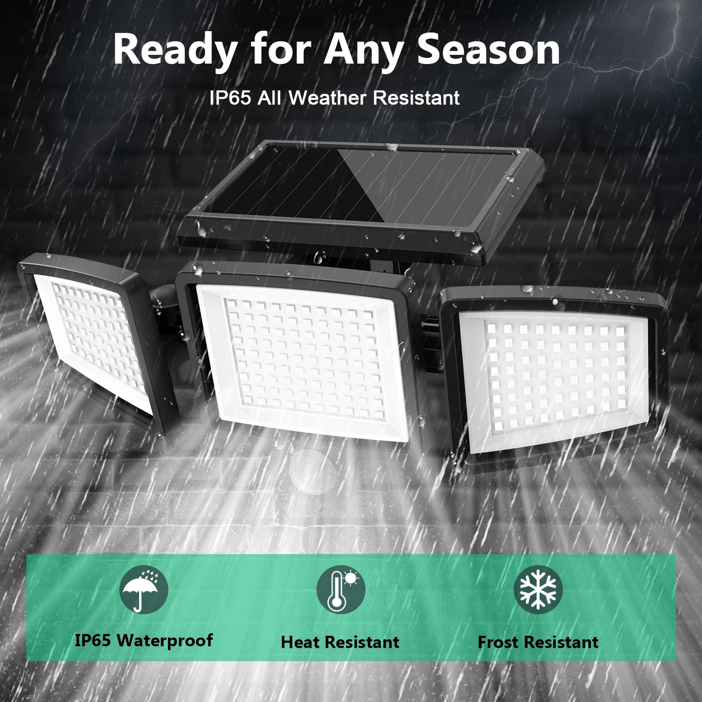 3Pack Outdoor Solar Lights, 210LED 2500LM Motion Sensor