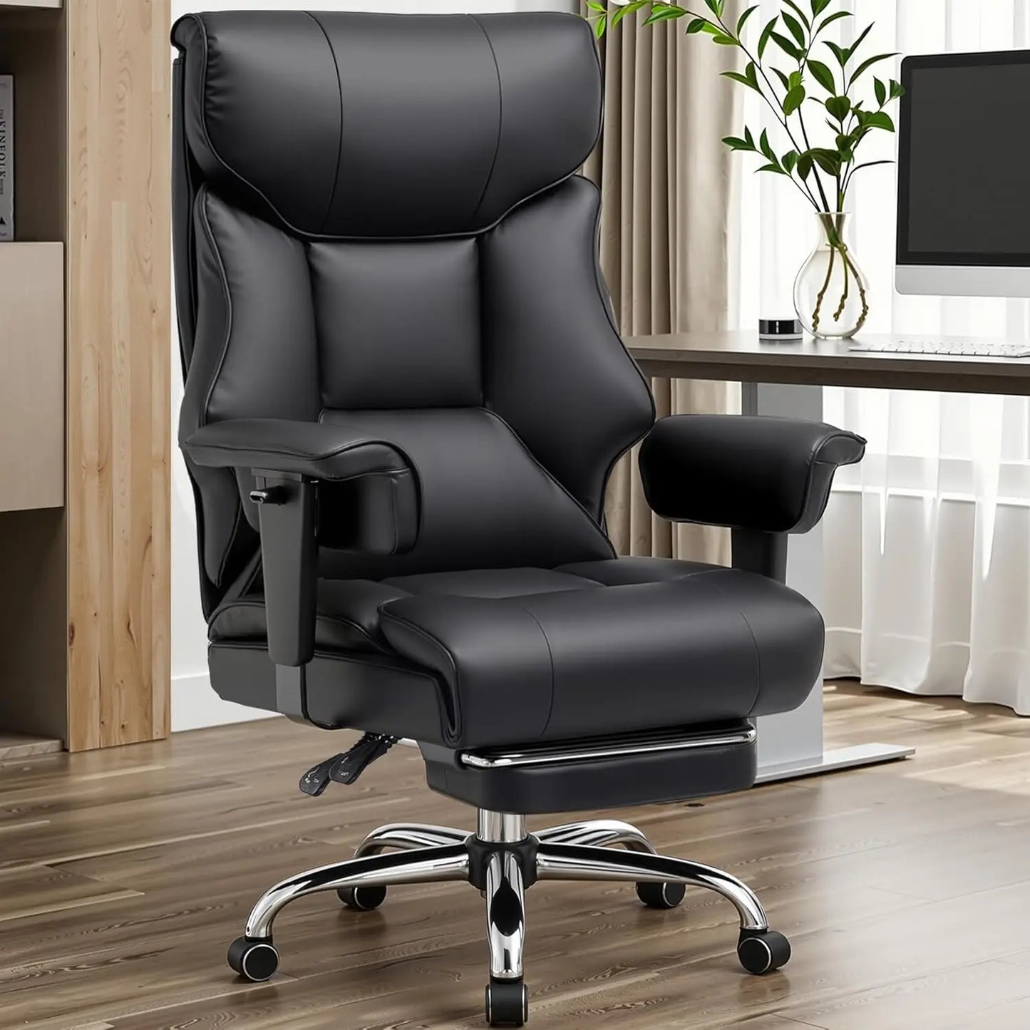 COMHOMA Leather High Back Ergonomic Office Chair Lumbar