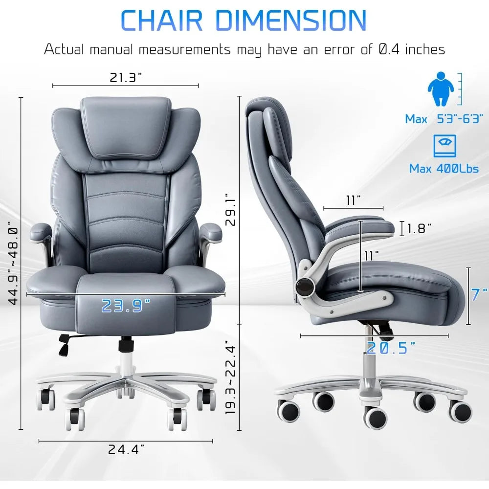 MKDK 400Lb Heavy Duty Ergonomic Office Chair With Flip Arms