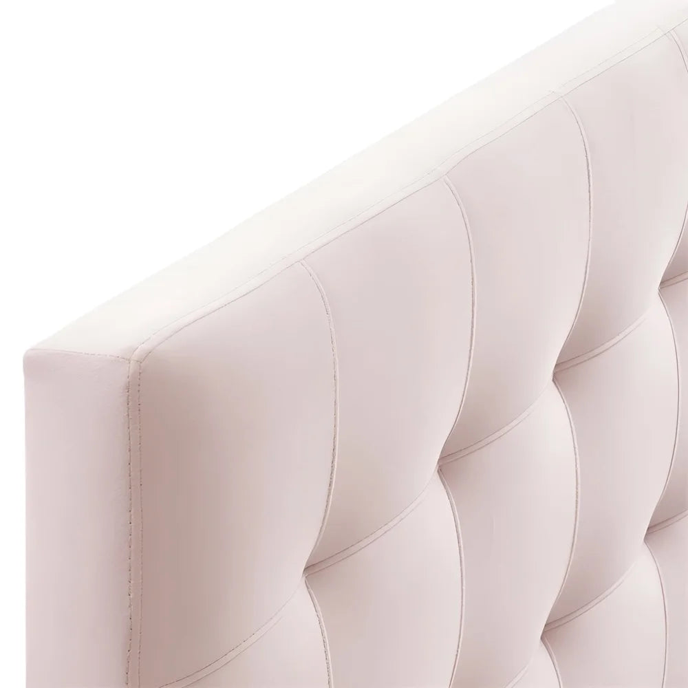 Lily Biscuit Tufted Velvet Headboard Full Adjustable Height Padded Upholstered Stain Resistant Bedroom Guest Room Essential
