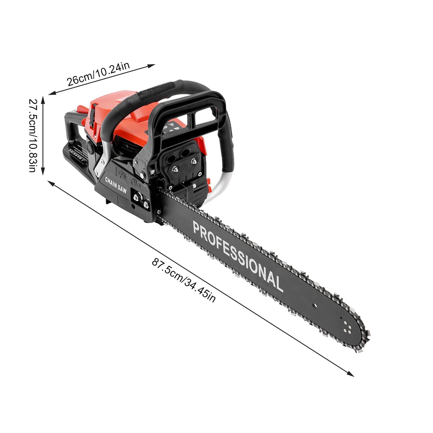 20In Petrol Chainsaw 2 Stroke Single Cylinder Air-cooled 2KW Handheld Petrol Gasoline Chain Saws