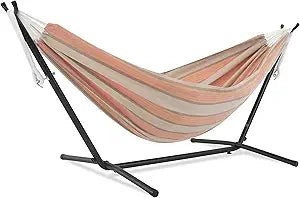 Double Sunbrella Hammock with Space Saving Steel Stand, 450 lb Capacity - Premium Carry Bag Included (Token Surfside)