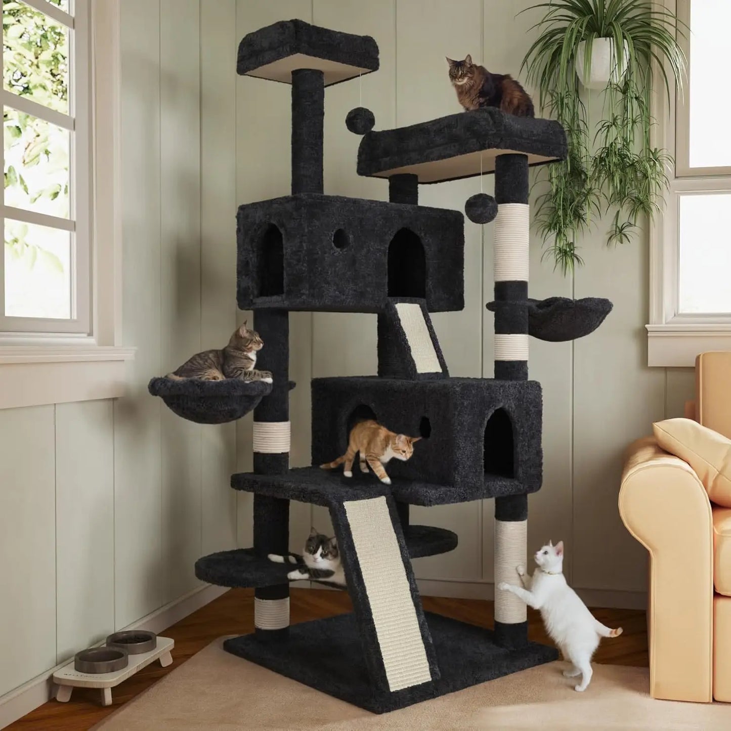 DAFIFY Three Level Cat Tree Tower With Sisal Posts