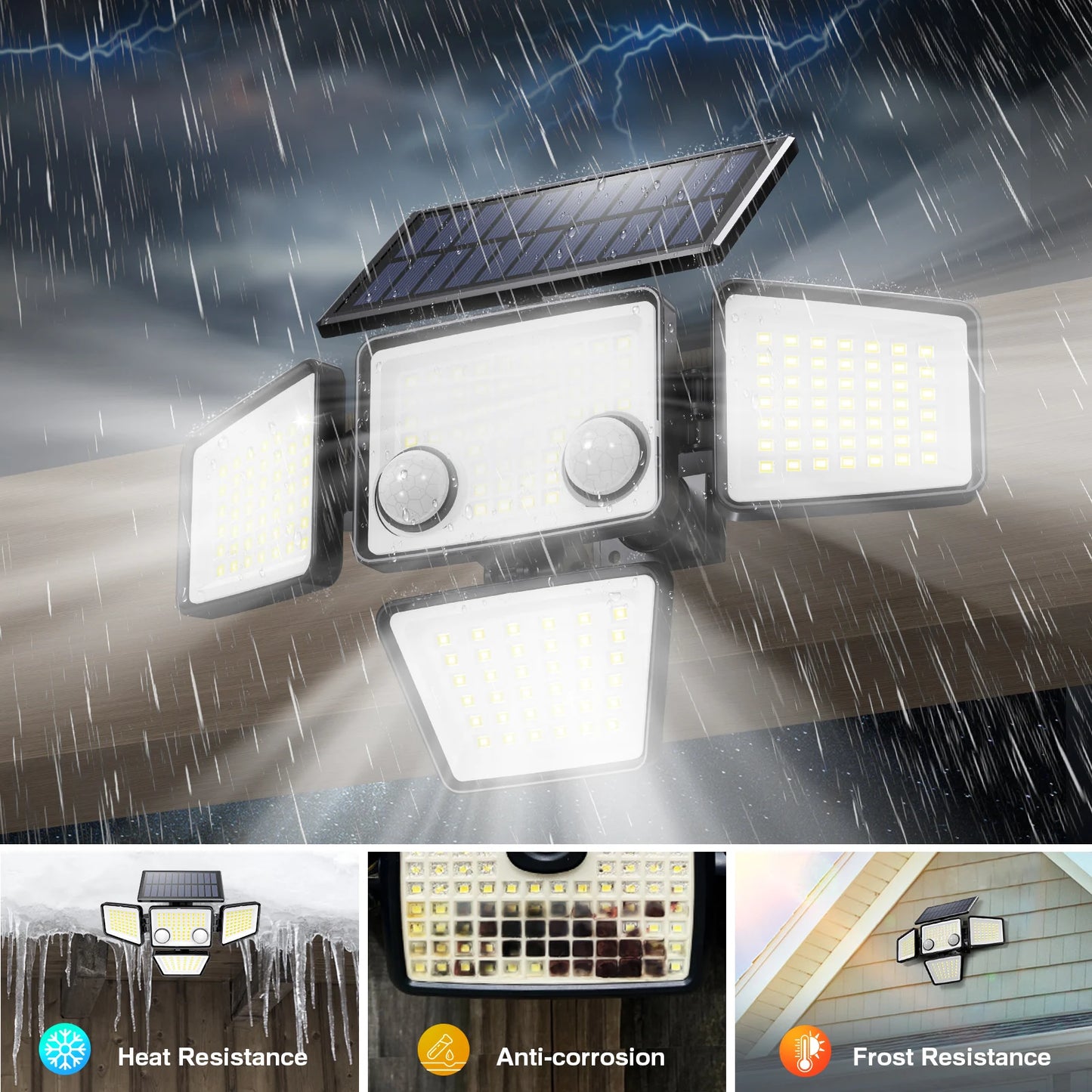 SZRSTH Solar Outdoor Lights Motion Sensor Flood Lights