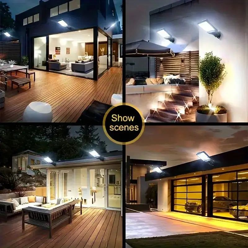 1/2/4-Pack Solar Street Lights, 108 COB LED Outdoor Wall Lights