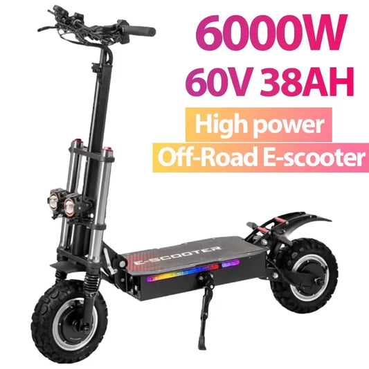 6000W High Power Foldable Electric Scooter 60V 38Ah