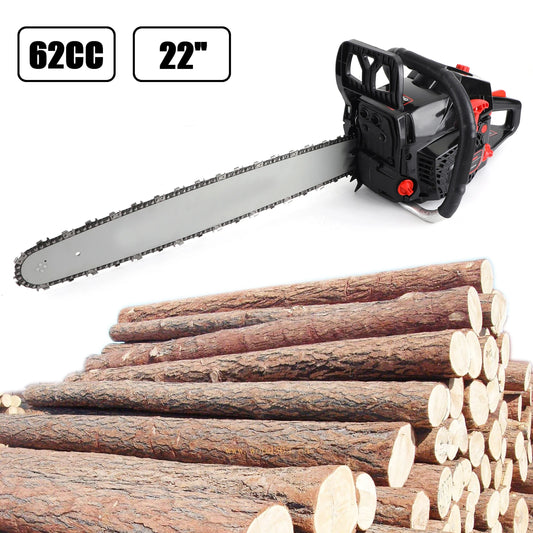 Artudatech 62cc Gas Chainsaw 22" Bar Gasoline Powered Chain Saw 2 Cycle Engine Cutting